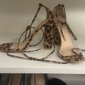 Animal print block heels
